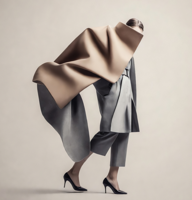 Woman in a modern fashion outfit